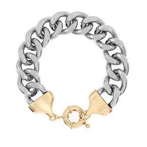 Tow-tone Linked Chain Bracelet